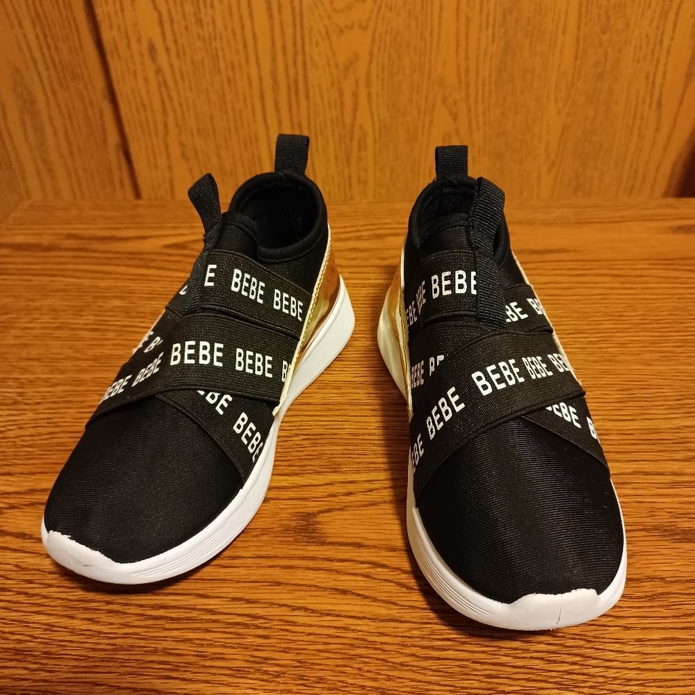Bebe Girls Black/ Gold Tennis Shoes